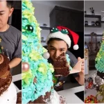 6 Potret Nicky Tirta Bikin Kue Pohon Natal Ukuran Besar, Memukau Sayang Dimakan